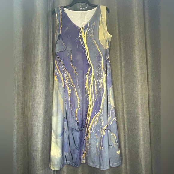❗️PRICE DROP❗️Slate blue dress with quartz like veins. Size XL - Picture 3 of 5